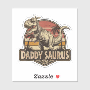 Pegatina Daddy Saurus T Rex Dinosaur Daddy Saurus