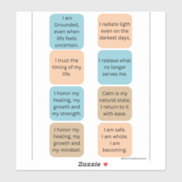 Pegatina Daily Positive Affirmations- 8 Wellness Stickers