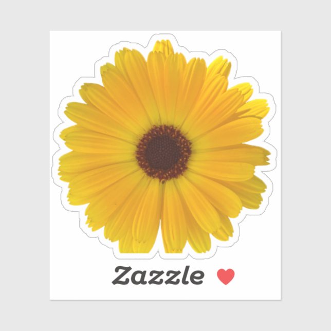 Pegatina Daisy amarillo simple (Hoja)