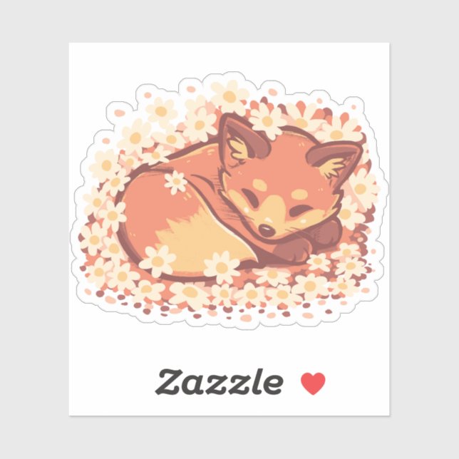 Pegatina Daisy Spring Fox (Hoja)