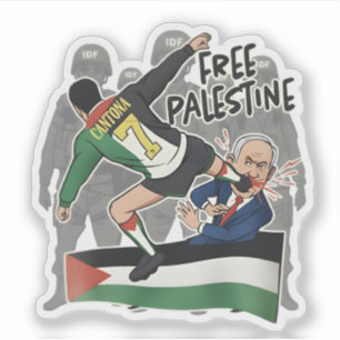 Pegatina Dale la bota a Netanyahu caricatura de Palestina l