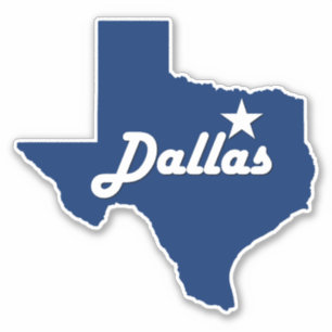 Pegatina Dallas, Texas Lone Star State City Map