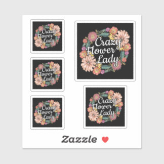 Pegatina Dama de flor loca - Zinnia Gardener