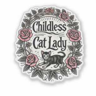 Pegatina Dama de gato infantil