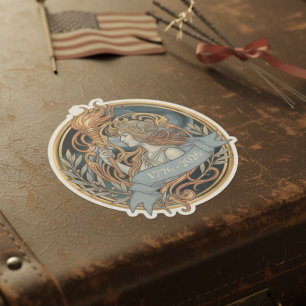 Pegatina Dama de la Libertad Art Nouveau USA 250 Motivo ID1