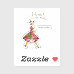 Pegatina Damas y navidades retro