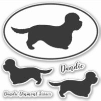 Pegatina Dandie Dinmont Terrier Silhouettes