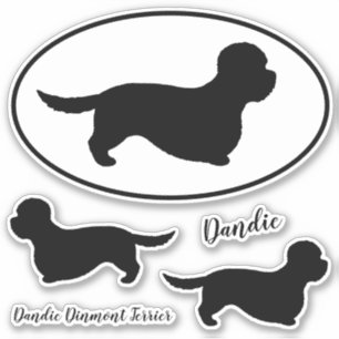 Pegatina Dandie Dinmont Terrier Silhouettes