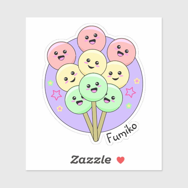 Pegatina Dango dulce japonés kawaii Hanami (Hoja)