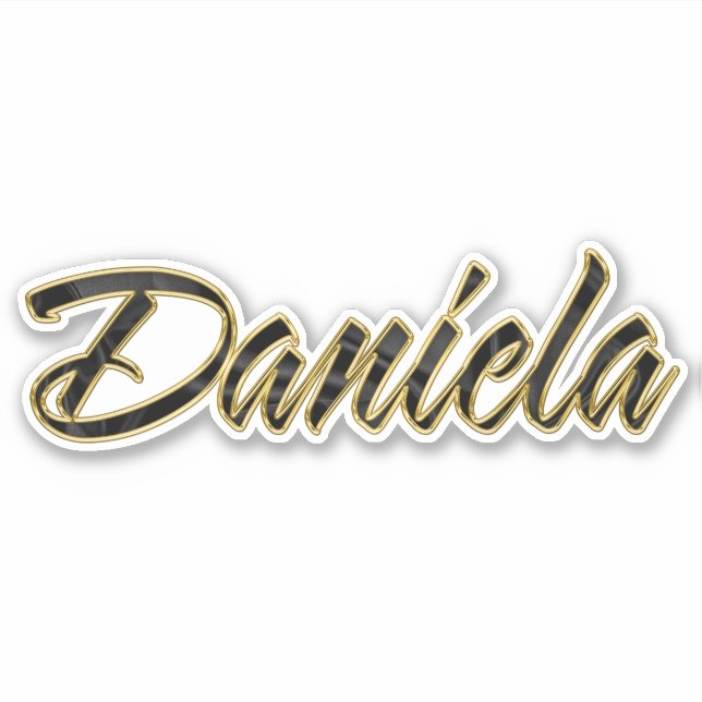 Pegatina Daniela black gold Lettering Aufkleber Sticker (Anverso)