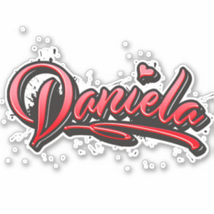 Pegatina Daniela red Heart Graffiti Aufkleber Sticker