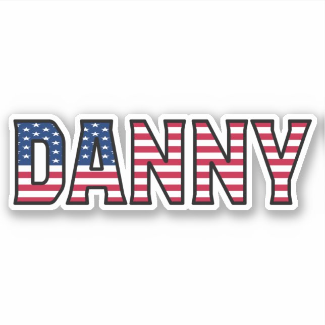 Pegatina Danny Name Vorname USA Sticker Stickerset (Anverso)
