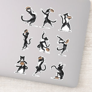 Pegatina Danza de la cena - Gato de Tuxedo