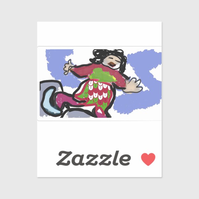 Pegatina danza del patinaje sobre hielo (Hoja)