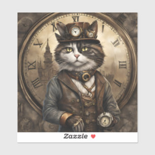 Pegatina Dapper Steampunk Calico Cat