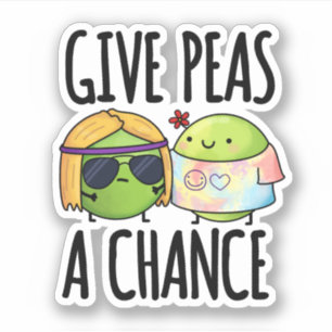 Pegatina Dar A Peas Una Oportunidad Graciosa Hippie Peas Pu