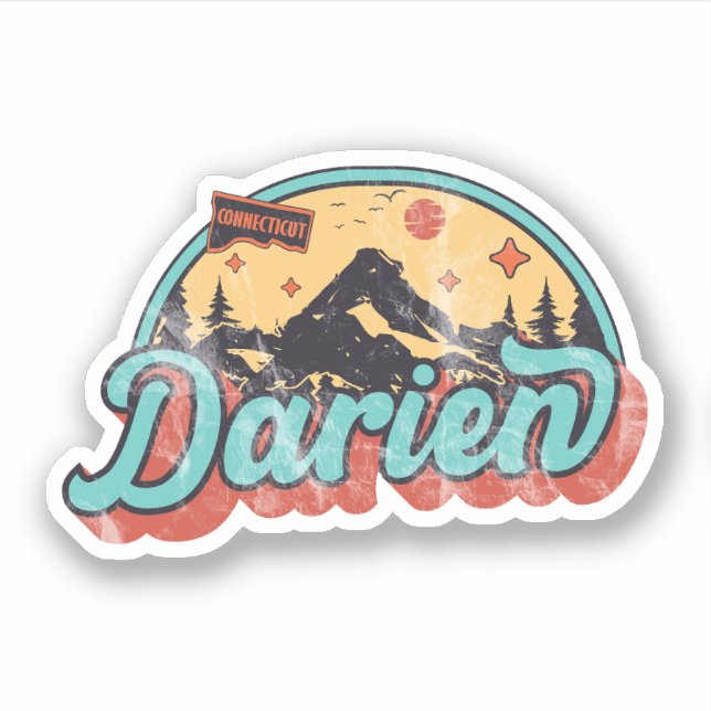 Pegatina Darien, Connecticut (Anverso)