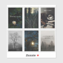 Pegatina Dark Academia Reading Aesthetic Sticker Sheet