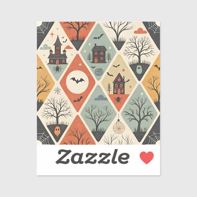 Pegatina Dark ghost pattern (Hoja)