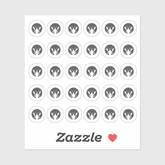 Pegatina Dark Grey Seafood Wedding Place Meal Choice  (Hoja)