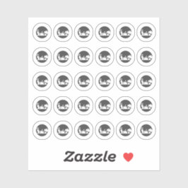 Pegatina Dark Grey Vegetarian Wedding Place Meal Choice 