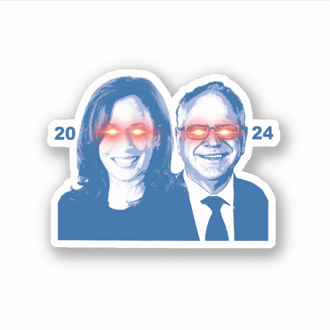 Pegatina Dark Harris Walz (Anverso)