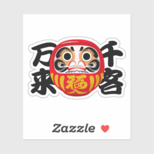 Pegatina Daruma para dar la bienvenida a muchos invitados y