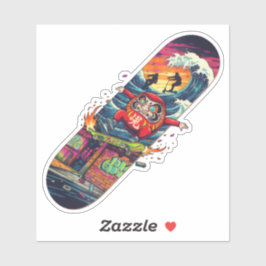 Pegatina Daruma Skateboard – Japanese Ukiyo-e Street Art