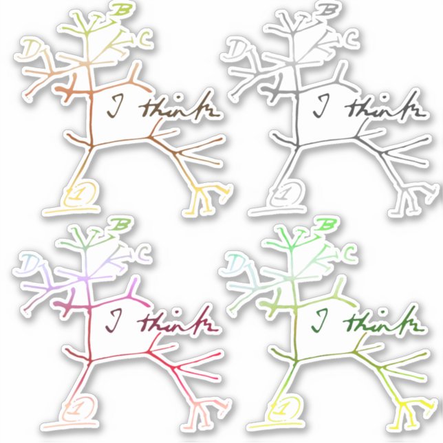 Pegatina Darwin creo - árbol de la vida (Anverso)