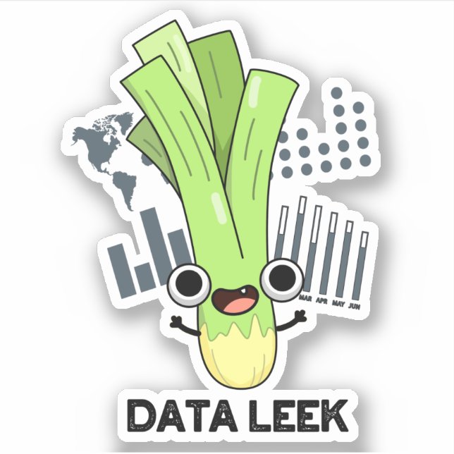 Pegatina Data Leek Funny Computer Veggie Pun (Anverso)