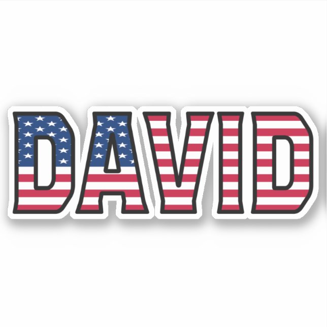 Pegatina David Name Vorname USA Sticker Stickerset (Anverso)