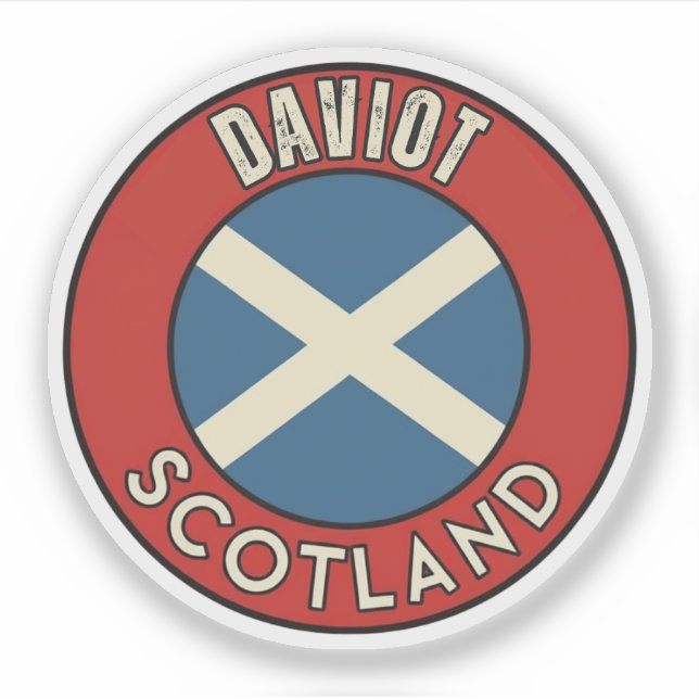 Pegatina Daviot, Escocia (Anverso)