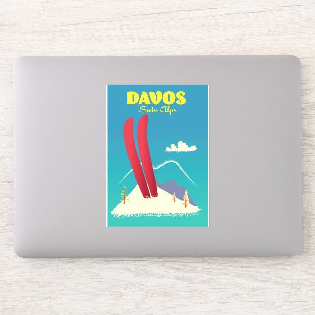 Pegatina Davos Alpes suizos (Ordenador)