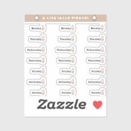 Pegatina Days of the week sticker sheet