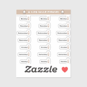 Pegatina Days of the week sticker sheet