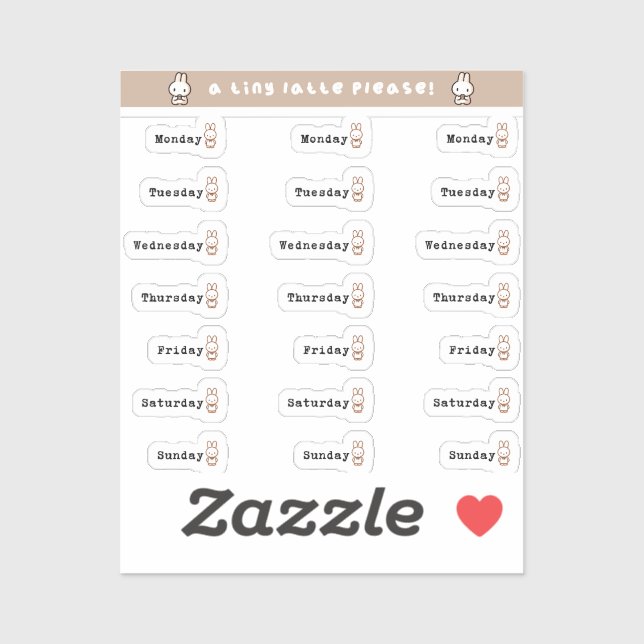 Pegatina Days of the week sticker sheet (Hoja)