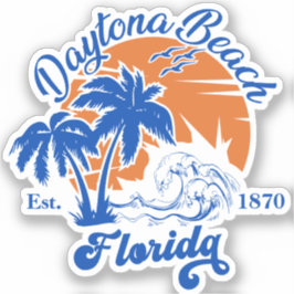 Pegatina Daytona Beach Florida Olas de verano vacaciones 60