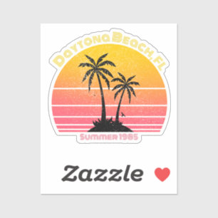 Pegatina Daytona Beach Retro Sunset Palms