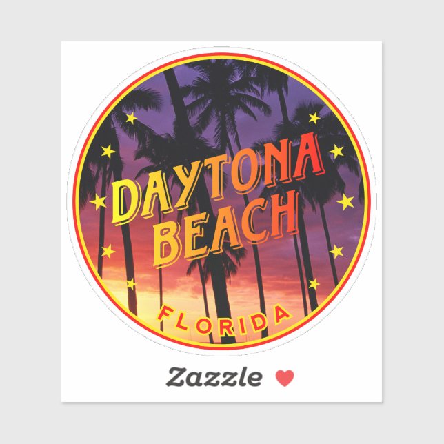 Pegatina Daytona Beach Sunset Florida, Daytona Beach (Hoja)