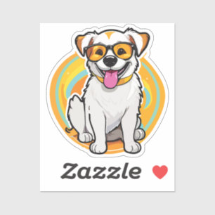 Pegatina dazzling happy dog