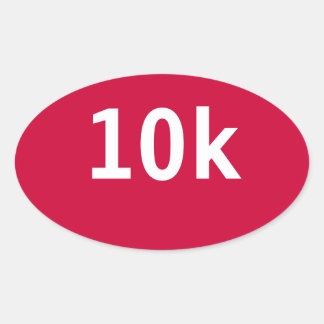 pegatina de 10k Race o Walk Oval (rojo)
