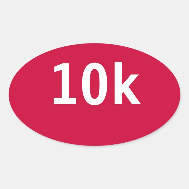 pegatina de 10k Race o Walk Oval (rojo) (Anverso)
