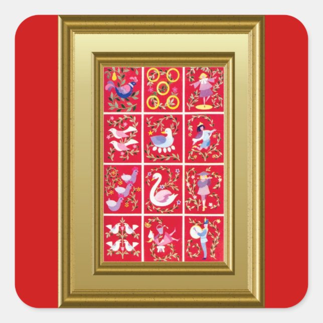 Pegatina de 12 días de Navidad (Anverso)