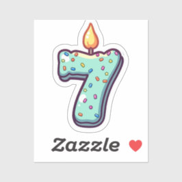 Pegatina de 7º cumpleaños