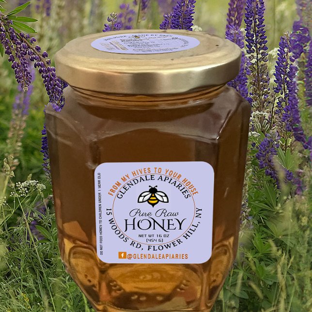 Pegatina de abeja de miel cruda pura en casa (Subido por el creador)