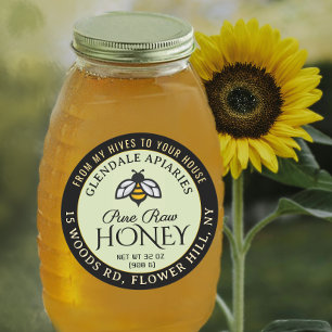 Pegatina de abeja de miel cruda pura en casa