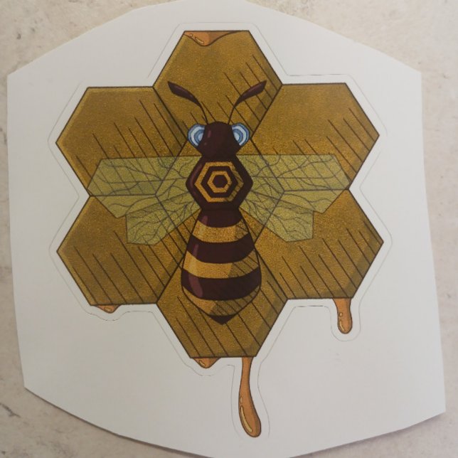 Pegatina de abeja y colmena (Subido por el creador)
