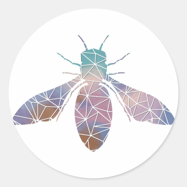 Pegatina de abejas melíferas de papel (Anverso)