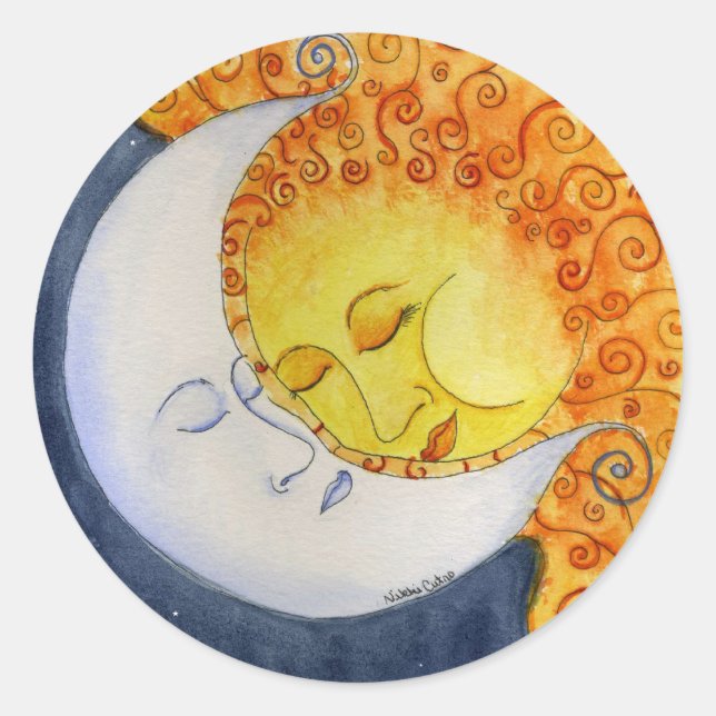 Pegatina de abrazo celeste (Anverso)