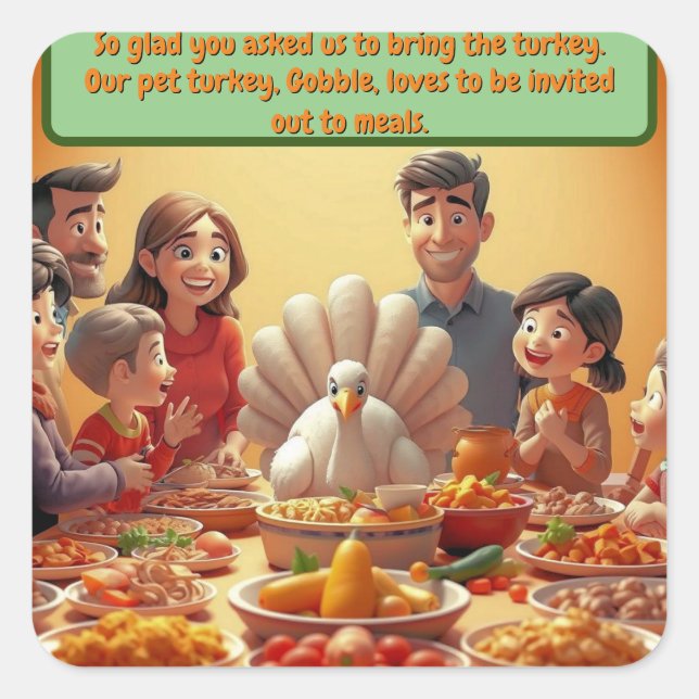 Pegatina de Acción de Gracias de Navidad tradicion (Anverso)